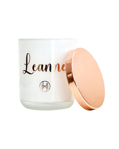 Personalised Candle | White & Rose Gold